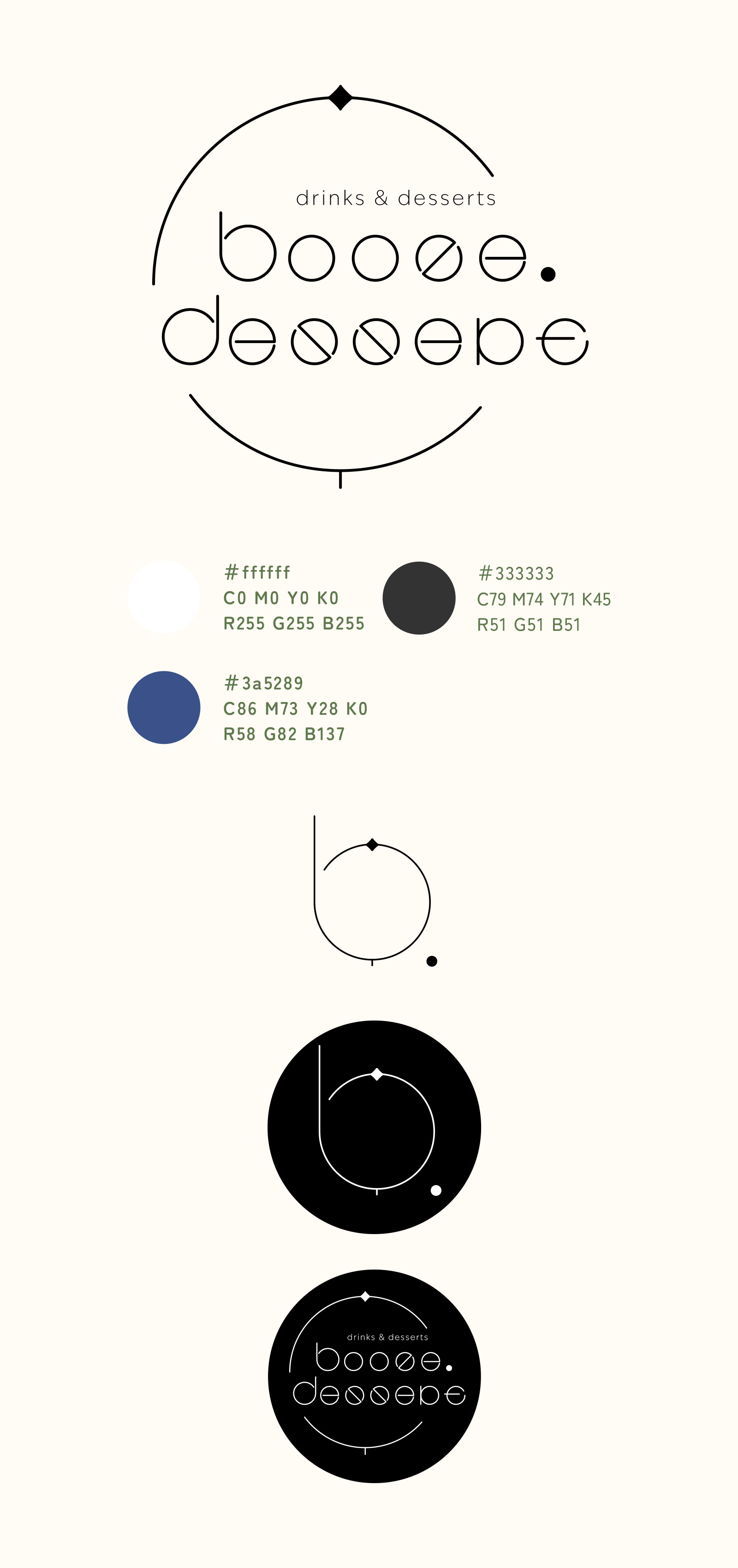 お酒とデザートのお店のロゴデザインのイメージ